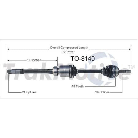Surtrack Axle Cv Axle Shaft, To-8140 TO-8140